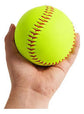 PELOTA DE SOFTBOL AMARILLA Y BLANCA